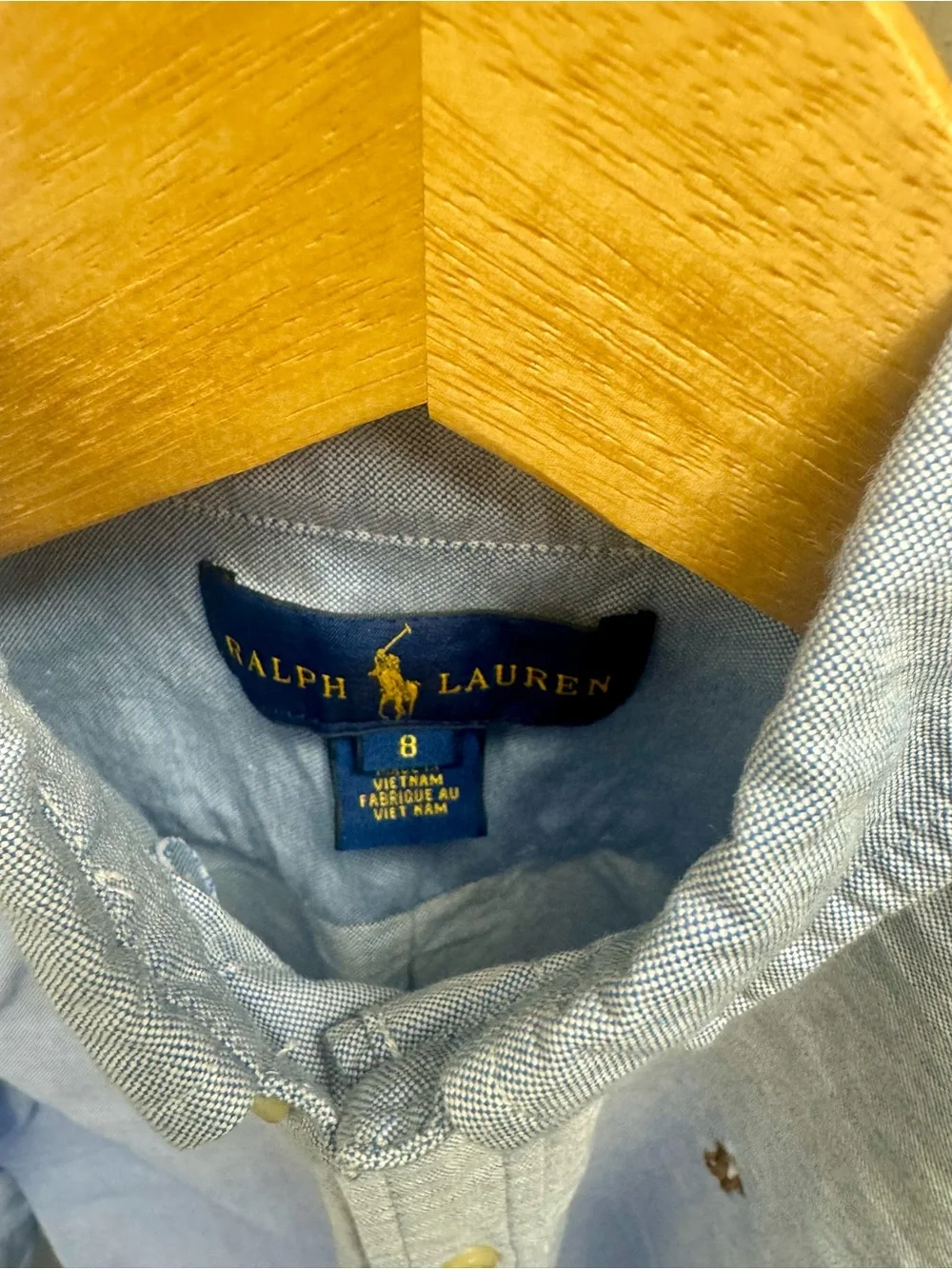 Ralph Lauren Light Blue Button-Down Oxford Shirt with Pony Logo Boys size 8
